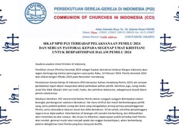 PGI Serukan Umat Kristiani Berpartisipasi Kritis dan Bermartabat dalam Pemilu 2024