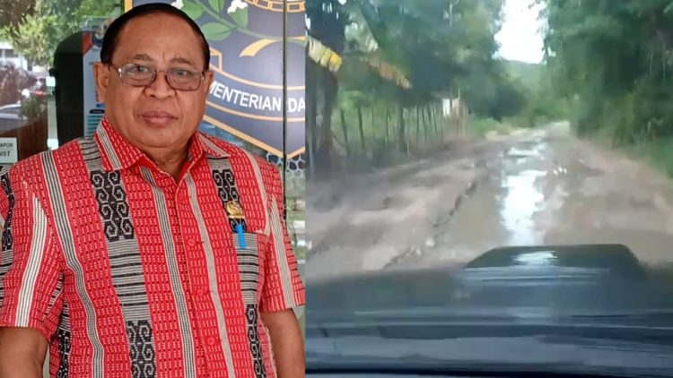 Anggota DPRD Kabupaten Kupang Soroti Kondisi Jalan Merbaun-Erbaun yang Rusak Parah