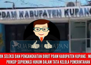 POLEMIK SELEKSI DAN PENGANGKATAN DIRUT PDAM KABUPATEN KUPANG : MENCEDERAI PRINSIP SUPREMASI HUKUM DALAM TATA KELOLA PEMERINTAHAN