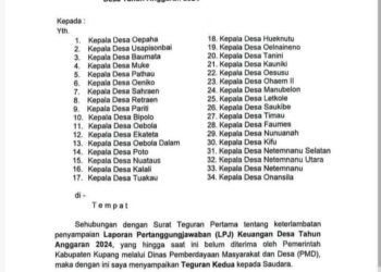 Beredar Surat Teguran Kedua untuk Para Kepala Desa yang Belum Menyelesaikan LPJ  Keuangan Dana Desa 2024