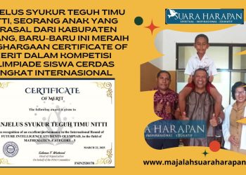 Angelus Syukur Teguh Timu Nitti, Seorang Anak dari Kabupaten Kupang, Kembali Meraih Penghargaan “Certificate of Merit” dalam Kompetisi Olimpiade Siswa Cerdas Tingkat Internasional, khususnya kategori Matematika