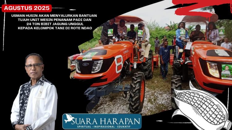 Agustus 2025, Usman Husin akan Menyalurkan Bantuan Tujuh Unit Mesin Penanam Padi dan 24 Ton Bibit Jagung Unggul kepada kelompok Tani di Rote Ndao