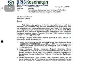 Surat BPJS Kesehatan kepada Pemerintah Kabupaten Kupang