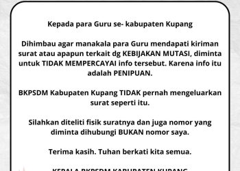 Imbauan Kepada Bapak/Ibu Guru se-Kabupaten Kupang