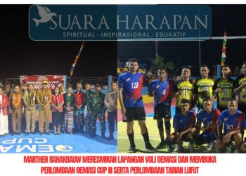 Marthen Rahakbauw Meresmikan Lapangan Voli Oemasi dan Membuka Perlombaan Oemasi Cup III serta Perlombaan Tarian Lufut