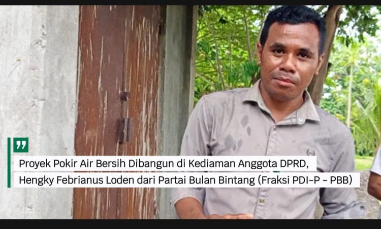 Proyek Pokir Air Bersih Dibangun di Kediaman Anggota DPRD, Hengky Febrianus Loden dari Partai Bulan Bintang
