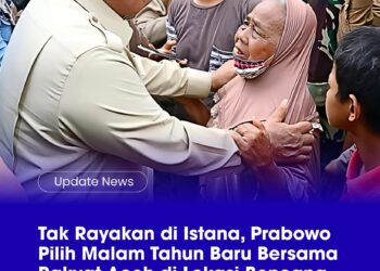 Tak Rayakan di Istana, Prabowo Pilih Malam Tahun Baru Bersama Rakyat Aceh di Lokasi Bencana