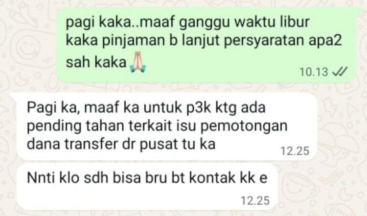 Isu Pemotongan Gaji P3K Sebesar 50%  Menyebabkan Bank Enggan Memberikan Pinjaman Kepada P3K, Pemkab Kupang Diminta Memberikan Kepastian