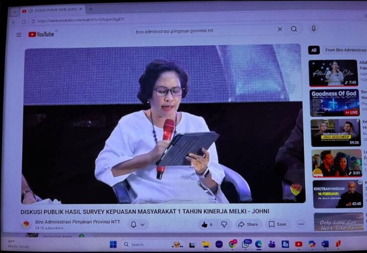 Pdt. Mery Kolimon Apresiasi atas Survey Kepuasan Masyarakat NTT terhadap Kinerja Gubernur dan Wakil Gubernur NTT