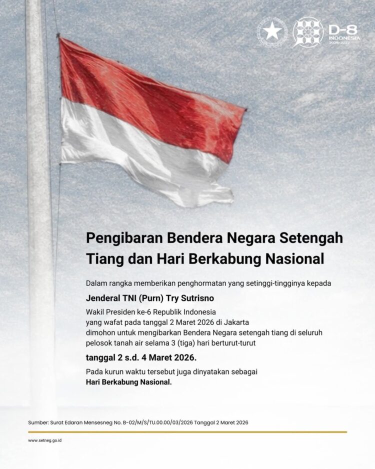 Pengibaran Bendera Negara Setengah Tiang dan Hari Berkabung Nasional