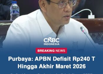 Breaking News! Purbaya;  APBN Defisit Rp240 T Hingga Akhir  Maret 2026