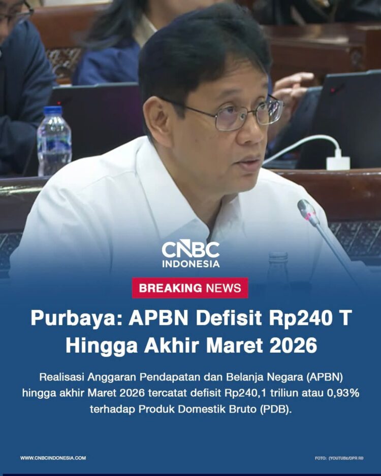 Breaking News! Purbaya;  APBN Defisit Rp240 T Hingga Akhir  Maret 2026