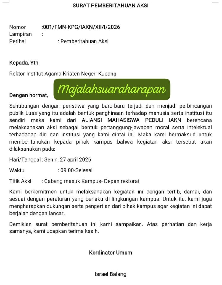 ​Membasuh Wajah Almamater: Suara Mahasiswa di Gerbang IAKN Kupang