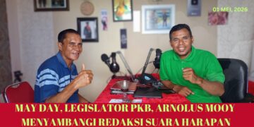 May Day, Legislator PKB, Arnolus Mooy Menyambangi Redaksi Suara Harapan