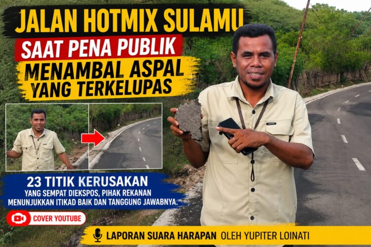 Jalan Hotmix Sulamu, Saat Pena Publik Menambal Aspal yang Terkelupas​
