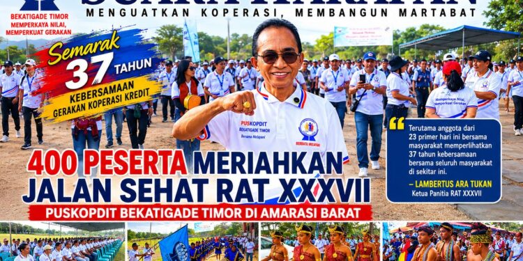 400 PESERTA MERIAHKAN JALAN SEHAT RAT XXXVII PUSKOPDIT BEKATIGADE TIMOR DI AMARASI BARAT