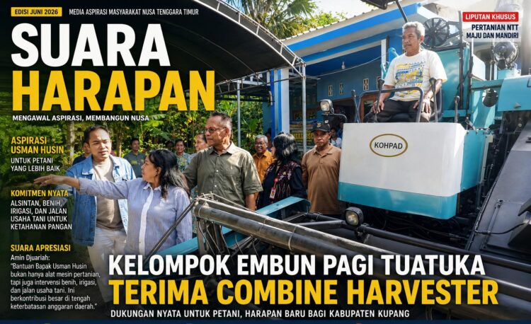 ASPRIRASI USMAN HUSIN: KELOMPOK EMBUN PAGI TUATUKA DI KABUPATEN KUPANG TERIMA COMBINE HARVESTER