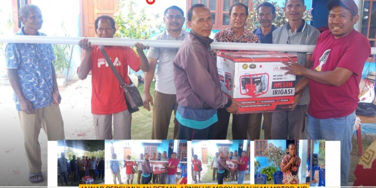 Jawab Pergumulan Petani, Arnolus Mooy Hibahkan Motor Air Pakai Dana Pribadi untuk Petani Dusun 1 Desa Kuimasi