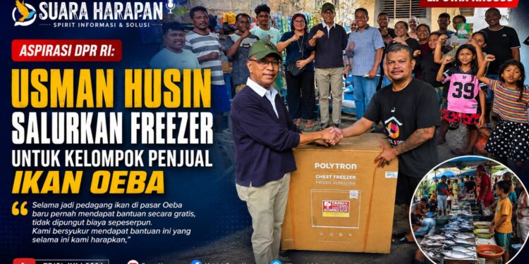 Aspirasi DPR RI: Usman Husin Salurkan Freezer untuk Kelompok Penjual Ikan Oeba