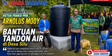 Wujudkan Janji, Ketua Fraksi PKB Arnolus Mooy Serahkan Bantuan Tandon Air di Desa Silu