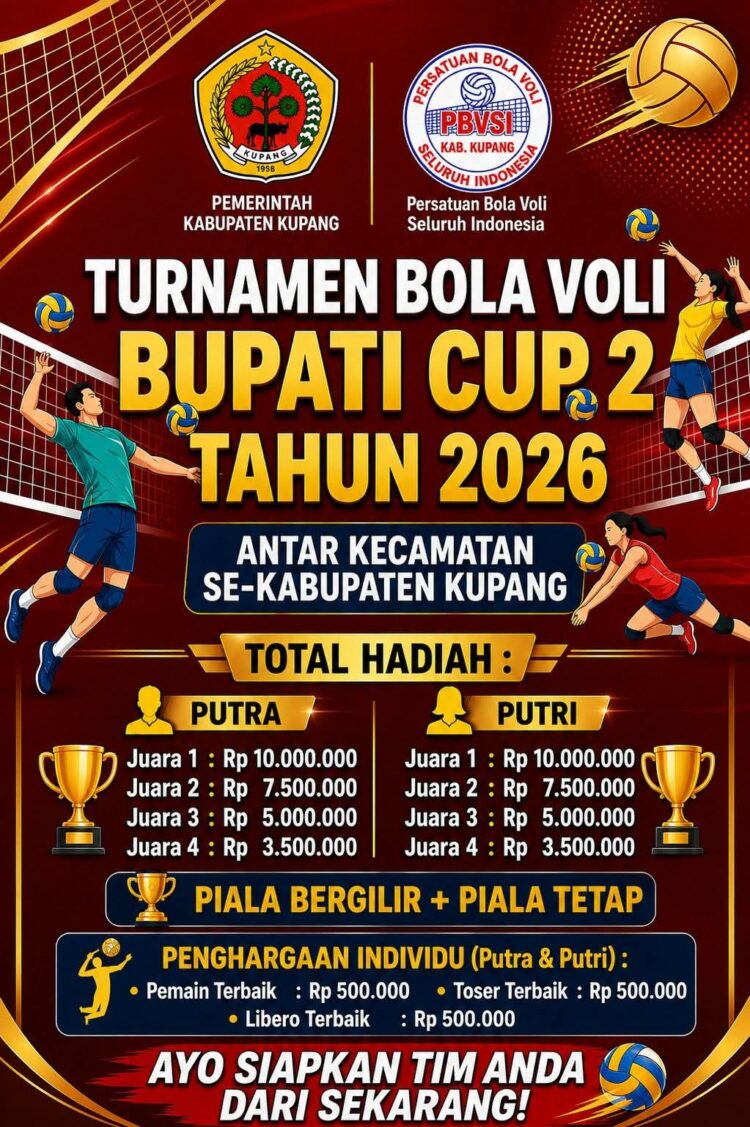 Turnamen Bola Voli Bupati Cup II 2026 Siap Digelar, Perebutkan Total Hadiah Puluhan Juta Rupiah​