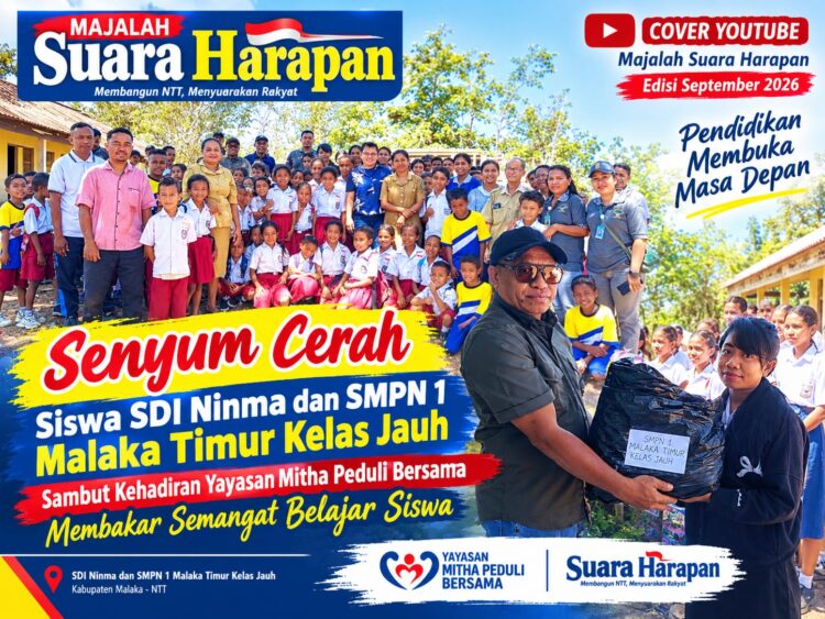Senyum Cerah Siswa SDI Ninma dan SMPN 1 Malaka Timur Kelas Jauh Sambut Kehadiran Yayasan Mitha Peduli Bersama Membakar Semangat Belajar Siswa