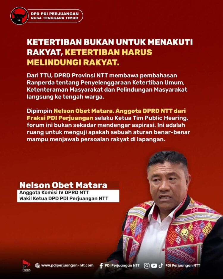 DPRD NTT Gelar Public Hearing Ranperda Ketertiban Umum di TTU, Nelson Matara Tegaskan Aturan Harus Melindungi Rakyat