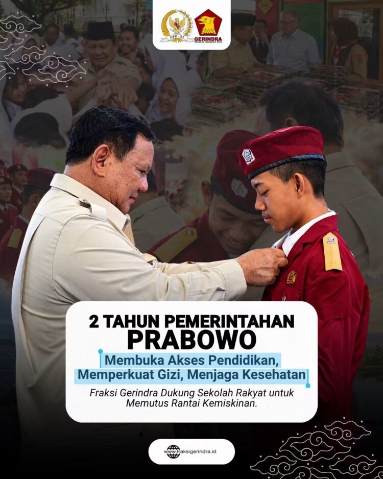 2 Tahun Pemerintahan Prabowo: Perluas Akses Layanan Dasar dan Tingkatkan Kualitas SDM, Fraksi Gerindra DPR RI Kawal Pengawasan