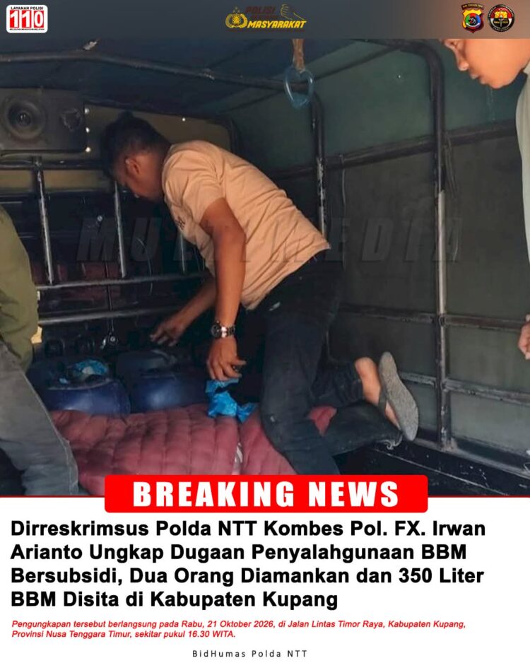 Polda NTT Amankan Dua Orang Terkait Dugaan Penyalahgunaan BBM Bersubsidi